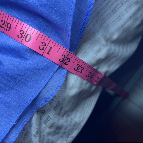 English Factory women’s Sheer Blue belted Button-Up office dress Shirt in sizs M - Picture 11 of 11